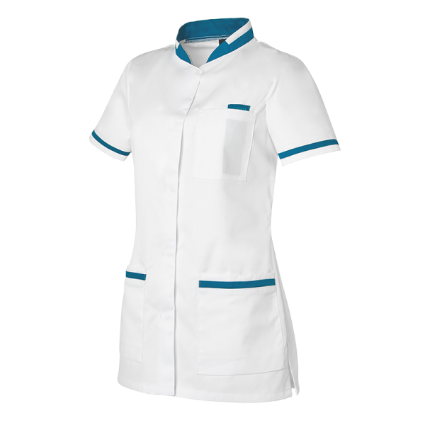 ANGELE- Tunique manches courtes (0/XS, Blanc/ Bleu Hopital)