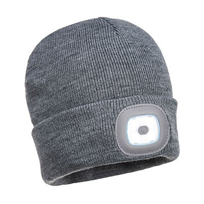 [B029GRR] B029- Bonnet Beanie avec lampes LED (Gris)