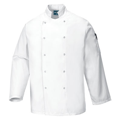 [C833WHRXS] C833 - Veste de cuisine unisexe (Blanc, XS)