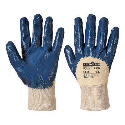 A330- gants nitrile dos aéré poignet tricot