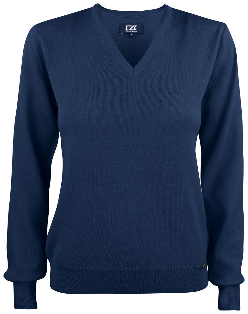 [355431-580-4] Cutter & Buck [355431] Pull Everett V-neck femme (580 - Marine foncé, S)