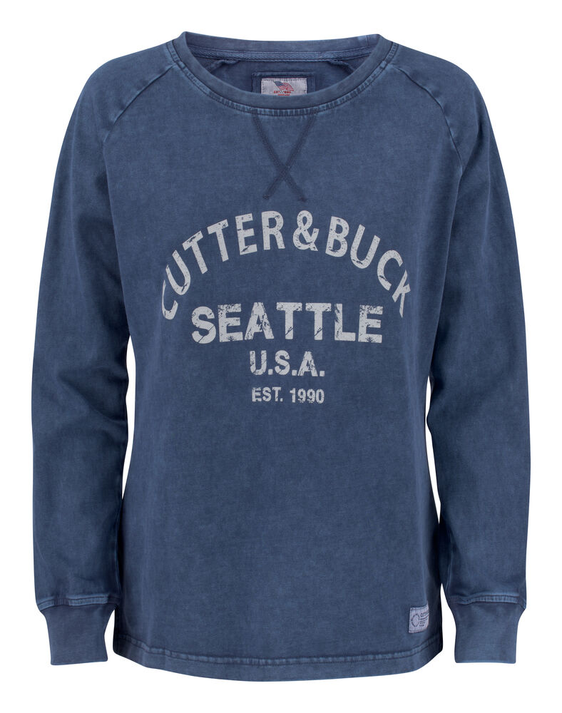 [358411-581-3] Cutter & Buck [358411] Sweat-shirt Thorp Denim Crew femme (581 - Denim, XS)