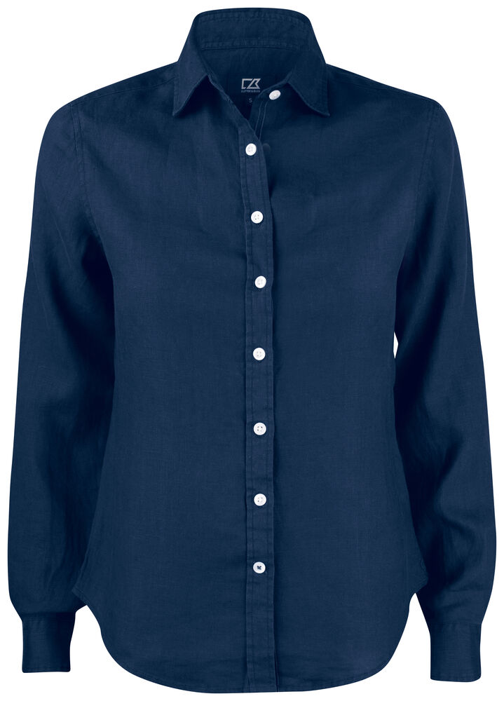[352409-580-3] Cutter & Buck [352409] Chemise Summerland Linen Shirt femme (580 - Marine foncé, XS)