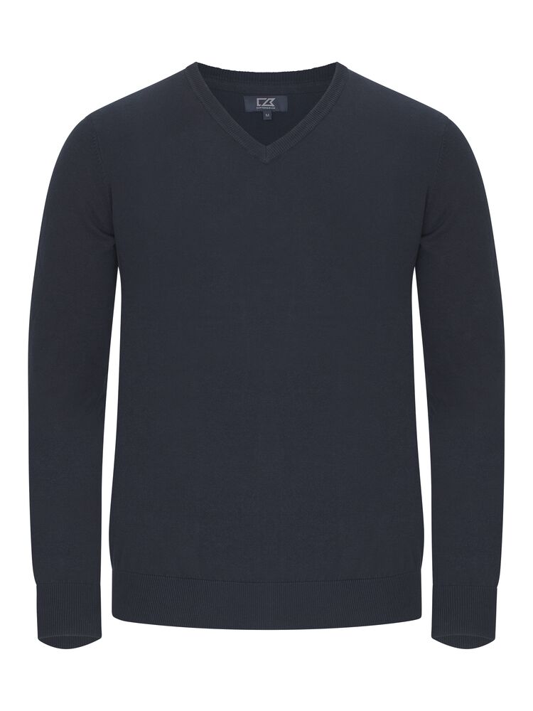 [355418-580-4] Cutter & Buck [355418] Pull Oakville V-neck homme (580 - Marine foncé, S)
