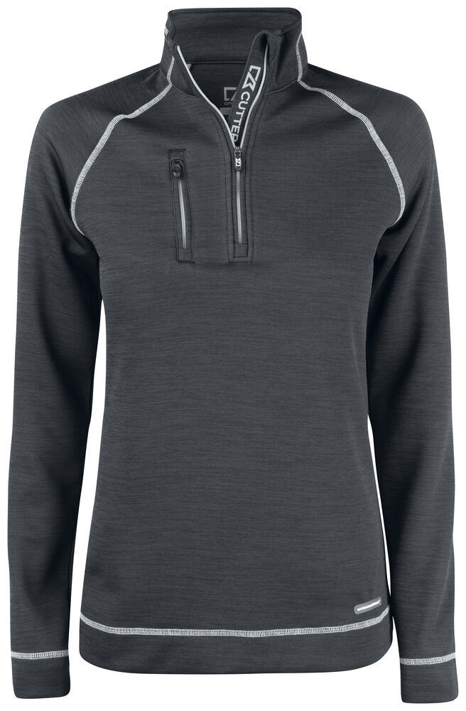 [358413-955-3] Cutter & Buck [358413] Sweat-shirt Chambers Half Zip femme (955 - Anthracite chiné, XS)