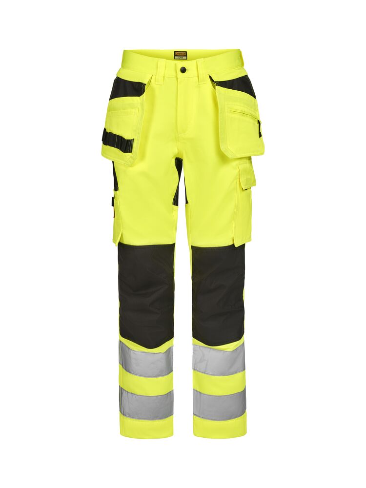 [652379-2199-C42] Jobman 2379 — Pantalon de travail stretch à poches holster haute visibilité (2199 - Jaune HV/ Noir, C42)