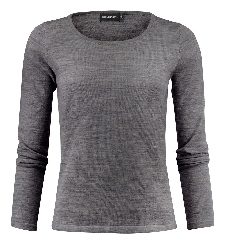 [2930203-909-9] J.Harvest & Frost 2930203 — Merino U Pull-Over Femmes (3XL, Mélange Gris [909])