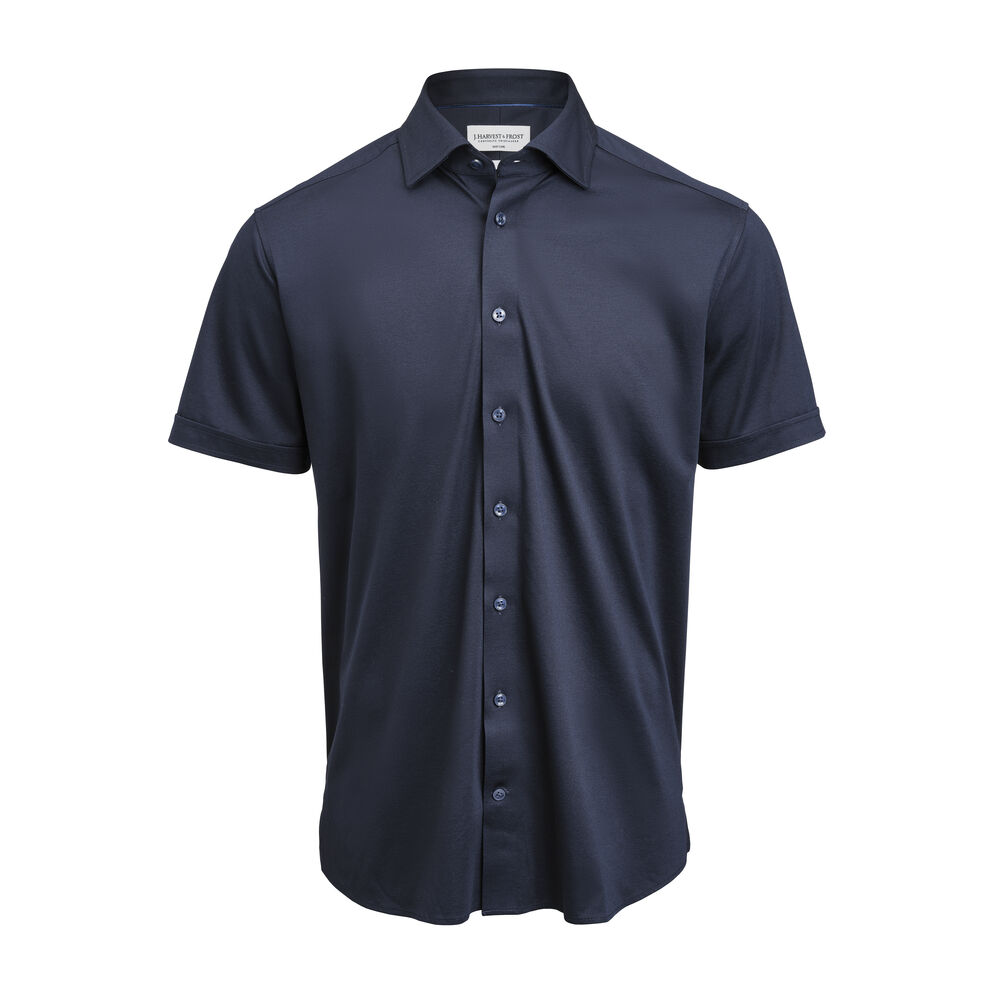 [2913222-600-6] J.Harvest & Frost 2913222 — IB132 Interlock Knit S/S Chemise Slim Fit Hommes (L, Marine [600])