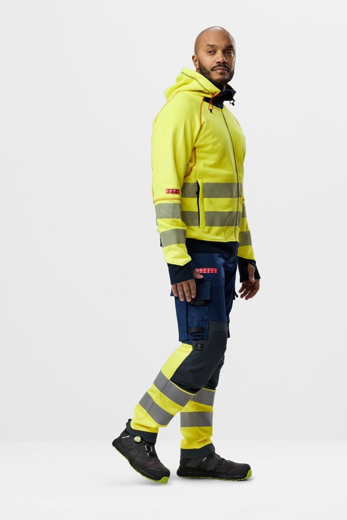 Snickers 6374 – ProtecWork, Pantalon de travail extensible, haute visibilité, Classe 1